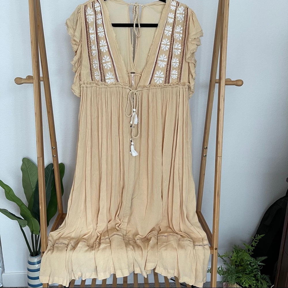 Free People embroidered midi dress